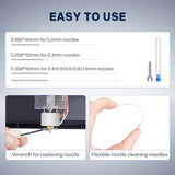 ELEGOO 26pcs MK8 Nozzles Multi Size, 3D Printer Brass Hotend Nozzles 0.2mm/0.3mm/0.4mm/0.5mm/0.6mm/0.8mm/1.0mm with DIY Tools Compatible with Neptune 3 Series and More ELEGOO