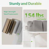 Agilestic 48 Inch Electric Standing Desk with Drawers, Adjustable Desk with Storage Shelf, Stand Up Home Office Computer Table, Splice Board, White Agilestic
