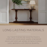 Maven Lane Arthur Traditional Rectangular Accent Console Table for Small Spaces and Front Door Entrance Hallway in Antiqued Brown Finish Maven Lane