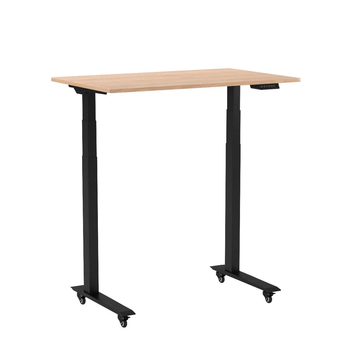 Stand Up Desk Store Electric Adjustable Height Standing Desk with Programmable Memory (Charcoal Frame/Natural Walnut Top, 60" Wide) - WoodArtSupply