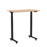 Stand Up Desk Store Electric Adjustable Height Standing Desk with Programmable Memory (Charcoal Frame/Natural Walnut Top, 60" Wide) S Stand Up Desk Store