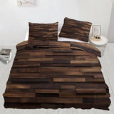 YFIOYI Wood Comforter Set, Minimalist Bedding Set, Warm Decorative 3 Piece Bedding Set with 2 Pillow Shams, with Zipper（King Single） YFIOYI