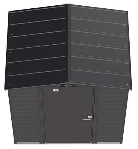 Arrow Select 6' x 5' Outdoor Lockable Steel Storage Shed Building, Charcoal Arrow