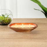 Restaurantware-Coco Casa 9.1 x 5.5 x 2 Inch Wood Dough Bowl Candle, 1 Hand Poured Bread Bowl Candle - Vanilla Fragrance, Double Wax Blend, Soy Wax Scented Candle, Wooden Wick Restaurantware