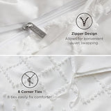 Bedsure Boho Duvet Cover King Size - Boho Bedding, Tufted King Duvet Cover for All Seasons, 3 Pieces Embroidery Shabby Chic Home Bedding,Comforter Not Included (White, 104" x 90") Bedsure