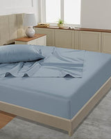 LANE LINEN Twin Bed Sheet Set – 450 Thread Count 100% Long Staple Cotton, Naturally Cooling & Soft, 15” Deep Pocket Fully Elasticized Fitted Sheet, Luxury Hotel Bedding, French Blue LANE LINEN