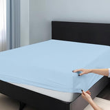 Queen Size Fitted Sheet – Ultra Soft 1800 Microfiber – Deep Pocket Fits Up to 16” Mattress – Wrinkle & Fade Resistant – Single Fitted Bottom Sheet Only (Light Blue) Peace Sleep Bedding