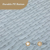 Athena Collection Outdoor Patio Furniture Set Wicker Bistro Set, 3 Piece Conversation Set All-Weather PE Rattan Chairs with Seat Cushions & Glass Table for Porch, Backyard, Black Athena Collection