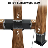 DEVALLEY 4-Way Right Corner Pergola Brackets Kit,Woodwork Brackets with Post Anchors for 4" x 4"(Actual:3.5"x3.5") Wood Beams for Patio Pergolas,Gazebos,Log Cabin W/Hardware (4 Pack)… DEVALLEY