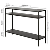 Henn&Hart 42" Wide Rectangular Console Table with Metal Shelves in Blackened Bronze, Entryway Table, Accent Table for Living Room, Hallway Henn&Hart