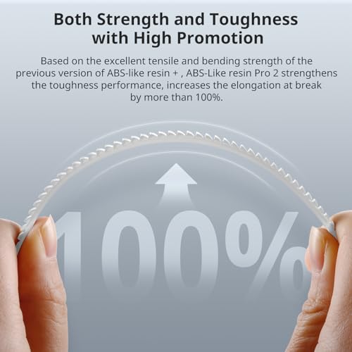 ANYCUBIC 3D Printer Resin, ABS-Like Resin Pro 2 with Enhanced Strength and Toughness, Performance far Superior to ABS-Like Resin, Low Odor, Wide Compatible for All Resin 3D Printers (Clear, 1kg) ANYCUBIC