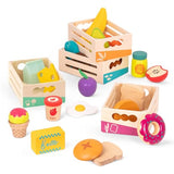 B. toys- Little Foodie Groups- Pretend Play Wooden Play Food – Food Group Crates – 24 Play Kitchen Accessories – Educational Toys for Kids – 3 Years + B. toys