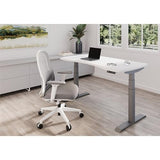 WorkPro® Uomo Ergonomic Mesh/Fabric Mid-Back Office Chair, White/Gray, BIFMA Compliant WorkPro