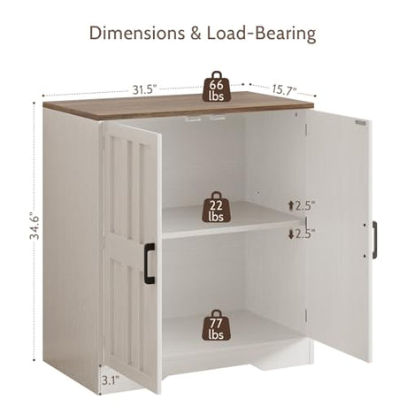 Sideboard Buffet Cabinet, Modern Farmhouse Kitchen Storage Cabinet, Small Modular Accent Cabinet Coffee Station Bar Media Console Table Credenza for Kitchen Dining Room, Living Room Entryway Hallway Vividwood