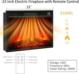 Electric Fireplace with Mantel, Farmhouse Electric Fireplaces TV Stand, White Fireplace Entertainment Center with 23 inch Heater and Removable Roller for Living Room, Bedroom HDDDZSW
