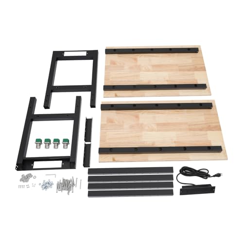 RIQUIPAI Height Adjustable Workbench, 72" x 20" Garage Worktable with 3000Lbs Capacity, 31.5"-39.3" H Workbench with 4 AC Outlets & 2 USB Ports, for Studio, Workshop, Warehouse, Home, Office RIQUIPAI