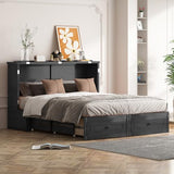 PUREMIND Queen Murphy Bed with Mattress Included - Solid Wood - Hideaway Chest Beds with 2 Storage Drawers, USB Charging Ports - Space Saving Murphy Cabinet Bed for Guest Room, Bedroom PUREMIND