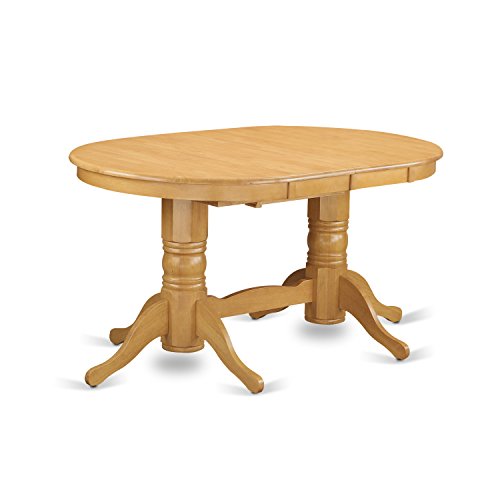 East West Furniture VAAN9-OAK-C 9 Piece Dining Table Set Includes an Oval Dining Room Table with Butterfly Leaf and 8 Linen Fabric Upholstered Chairs, 40x76 Inch, Oak East West Furniture