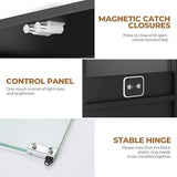 BROTTAR Display Cabinet with Glass Doors, 4-Tier Curio Cabinet&Bookcase with 3 Color Light for Collectibles, Toys, Books, Glass Storage Cabinet, Black BROTTAR