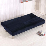 Thick Plush Futon Cover Stretch Armless Sofa Bed Slipcover Soft Couch Sofa Cover Futon Slipcover (Dark Blue) Generic