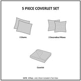 Intelligent Design Kids Reversible Cotton Quilt Set - Vibrant Fun, Playful Print, All Season Children Bedding Coverlet Bedspread, Decorative Pillow, Bedroom Décor, Full/Queen, Cloud Pink 5 Piece Intelligent Design