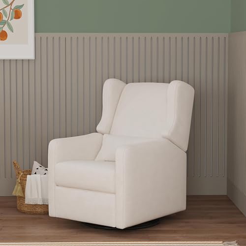 Carter’s Arlo Glider Recliner Nursery Chair - Water & Stain Resistant Glider Rocking Chair for Nursery - GREENGUARD Gold, FSC & Certi-PUR US Certified - Cozy Cream Swivel Rocker Recliner Chair DaVinci