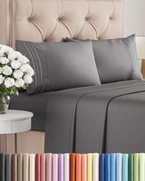 Queen Size 4 Piece Sheet Set - Comfy Breathable & Cooling Bed Sheets Set - Hotel Luxury Bedding for Women, Men, Kids, Teens, Boys & Girls - Deep Pockets, Soft and Wrinkle Free - Oeko-Tex - Dark Grey CGK Unlimited