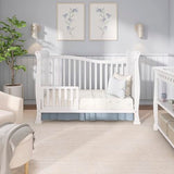 Dream On Me Violet 7-in-1 Convertible Full-Size Baby Crib with Toddler, Day & Full Bed Conversion in White, GreenGuard Gold & BSA, 3 Mattress Heights, Sustainable Pinewoo