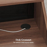 ANGRYWIN Reception Desk with Counter, Front Desk with 3 Drawers and Storage Cabinet, 47 inch Modern Retail Counter with Cable Grommet for Checkout, Barber, Beauty Salon, Home Office ANGRYWIN