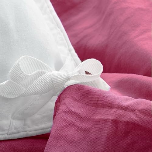 FEDALI HOME Rouge Pink Duvet Cover Queen Size - Extra Cozy Bedding - 160 GSM Ultra Soft Duvet Cover Set with 2 Pillow Shams - 3 Pieces - Comforter Not Included FEDALI HOME