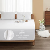 Sunflower Queen Fitted Sheet, 1-Piece Extra Deep Pocket Fitted Bottom Sheet 22", 100% Cotton Sateen Soft Breathable, White sunflower