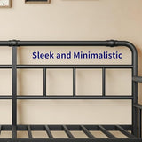 Sementa 14 Inch Daybed-Frame, Twin-Daybed with Classic-Headboard - Heavy Duty Steel Slats,Metal Sofa Bed Frame for Living Room Bedroom Guest Room, Easy Assembly(Black) Sementa