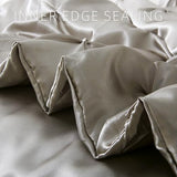 Setguopal Satin Comforter Set King Size, 3-Piece Light Grey Pinch Pleat Bedding Sets, Comforter, Pillowcases, Offering Exceptionally Soft and Smooth Comfort for All Season Use Setguopal