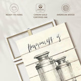 Elephant Stock - Life At Home I Shiplap Wall Art - Vertical Multi Panel Canvas - 3 Piece Living Room Wall Decor - Drawing Happiness Quotes Multi Piece Wall Art - Beige And Black Decor by Avery Tillmon - 28" x 45" ElephantStock