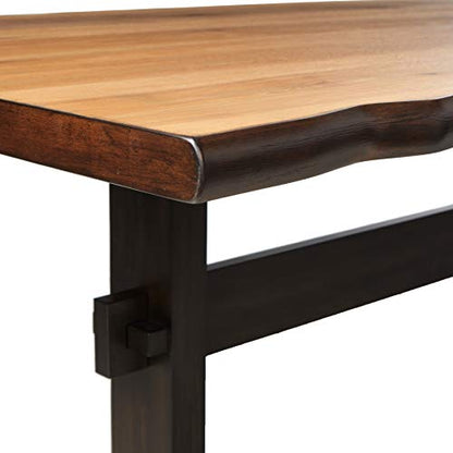 Coaster Home Furnishings Bexley Burnham Live Edge Dining Table with Trestle Base Natural Honey and Smokey Black - WoodArtSupply