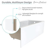 Swiss Madison Well Made Forever Voltaire 48"x32" Acrylic White, Alcove, Left Hand Drain, Apron Bathtub Swiss Madison