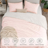 BEDELITE Fluffy King Size Comforter Set - Super Soft Sherpa Pink Comforter for King Size Bed, Luxury Warm Bedding Set for Winter, Fuzzy Bed Set 3 Pieces (1 Comforter, 2 Pillowcases) BEDELITE