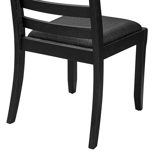 East West Furniture LGX19-BLK-24 -9 Piece Dining Set Includes a Rectangular Kitchen Table with Black Tabletop and 8 Stackable Polyester Fabric Chairs, Black East West Furniture