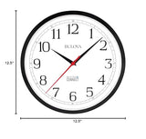 Bulova Precision Connect Wall Clock C5000, 12.5", Black and White Bulova