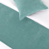 AMBERIS Bed Runner Single Layer Chenille Blue-Green, Modern Style Bed Scarves for Home Hotel Decorations (Pillowcases Sold Separately) AMBERIS