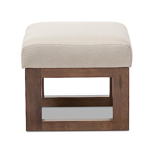 Baxton Studio Yashiya Fabric Ottoman, Light Beige (123-6820-HiT) Baxton Studio