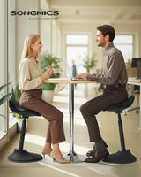 SONGMICS Ergonomic Wobble Stool, Height Adjustable Standing Desk Stool 23.6-33.3 Inches, Swivel Balance Chair with Non-Slip Base, Standing Chair, for Active Sitting, Office, Home, Ink Black UOSC12BK SONGMICS