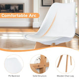 CangLong, White Modern Set, Shell Chair with Wood Legs for Kitchen, Dining, Living Room-Set of 4, Pack of 4 CangLong