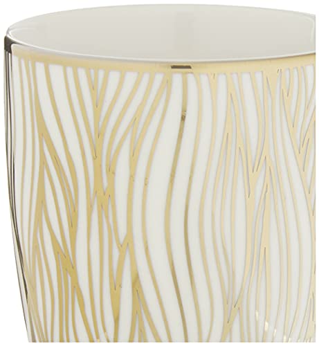 Matrix Gold Porcelain Gold-Plated Coffee Mug Set - Elegant 16 oz Luxury Coffee Mugs, Gold Trim Mug with Unique Designs, Premium White and Gold Accent Porcelain Tea Mug, Giftable Drinkware (6-Piece) Certified International