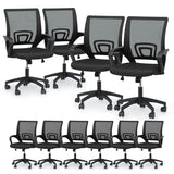 Magshion Ergonomic Office Chair 10 Pack, Mid-Back Mesh Desk Chair, Adjustable Swivel Computer Chair with Lumbar Support & Breathable Backrest for Gaming, Work, Study, 300 Lbs Capacity, Black Magshion