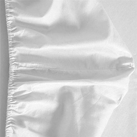 4U'LIFE Single Fitted Sheet, Prime 1800 Series, Ultra Soft & Comfortable, Double Brushed Microfiber (White, Full) 4U'LIFE