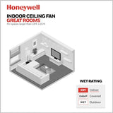 Honeywell Ceiling Fans Xerxes Modern 62 Inch Ceiling Fan with Light, Remote Control Fan, LED Indoor Fan with 8 Blades, Matte Black and Ash Blade Finish Options, Matte Black (51473-01) Honeywell