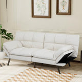 MUUEGM Futon Sofa Bed Convertible Couch,Memory Foam Futon Sofa Couch,Sleeper Futons Sofa Couches,Small Splitback Modern Loveseat Sofa Bed for Living Room,Office,Apartment,Faux Leather,White. MUUEGM
