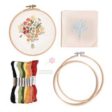 CRAFT CLUB Buzzing Bouquet Embroidery Kit | DIY Cross Stitch Craft Kit with Bamboo Hoop & Embroidery Thread Packs | Complete Arts & Crafts Supplies Gift Set for Beginners | Home & Room Décor Art Kit