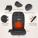 CARSHION Back Massager with Heat,Heated Seat Cover Cushion with 5 Vibrating Massage Nodes Chair Pad for Pain Relief Home Office Use CARSHION